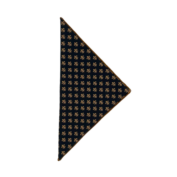 Black and Gold Fleur de Lis Cotton Bandana