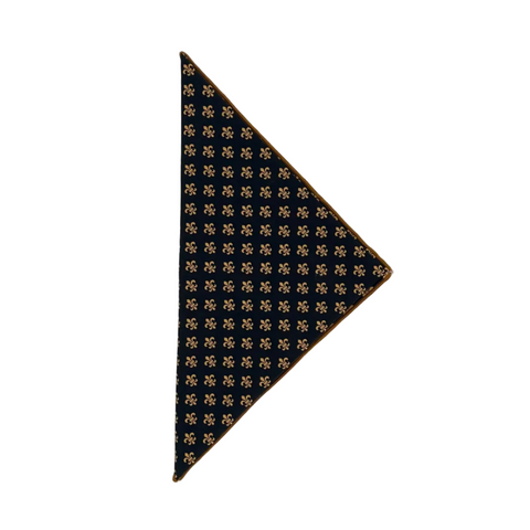 Black and Gold Fleur de Lis Cotton Bandana