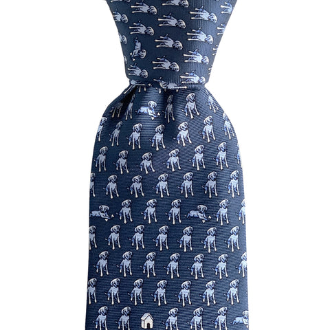 Midnight Navy In the Dog House Extra Long Tie