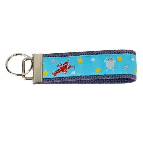 Caribbean Blue Crawfish Boil Key Fob