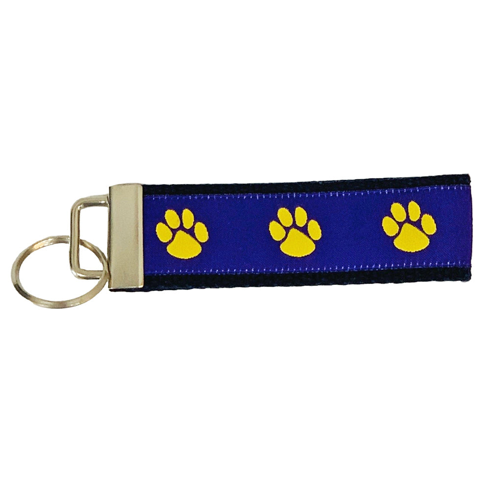 Regal Purple Paw Print Key Fob