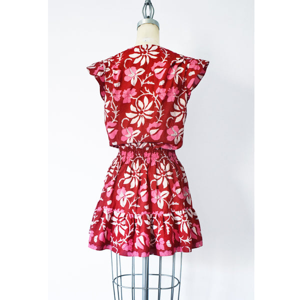 Red Floral Margeaux Dress