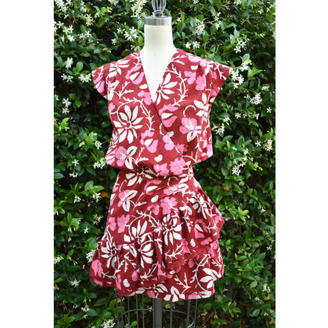 Red Floral Margeaux Dress