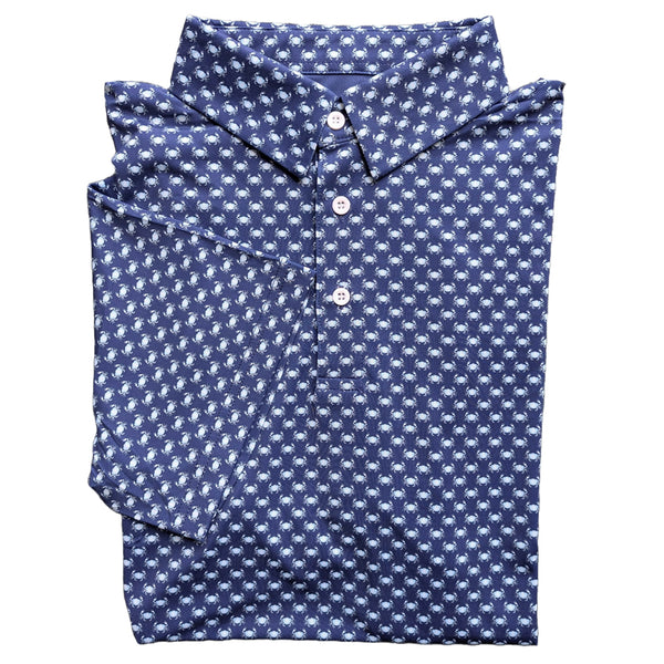 Midnight Navy Boiled Crab Performance Polo