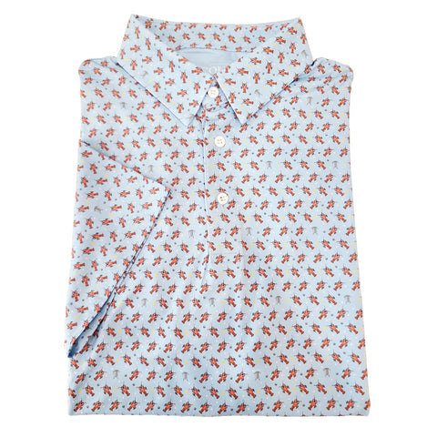 Gulf Blue Crawfish Boil Performance Polo