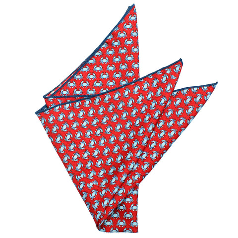 Cayenne Red Boiled Crab Pocket Square
