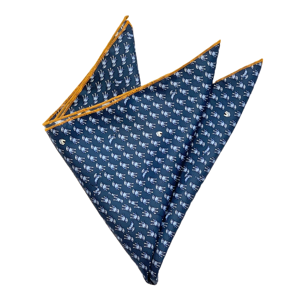 Midnight Navy In the Doghouse Pocket Square