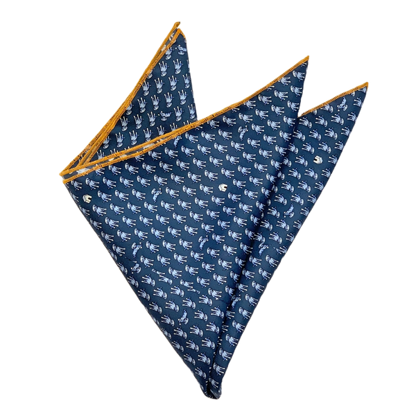 Midnight Navy In the Doghouse Pocket Square