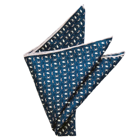 Midnight Navy Seafood Gumbo Pocket Square