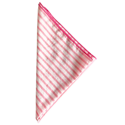 Pink Stripe Cotton Pocket Square
