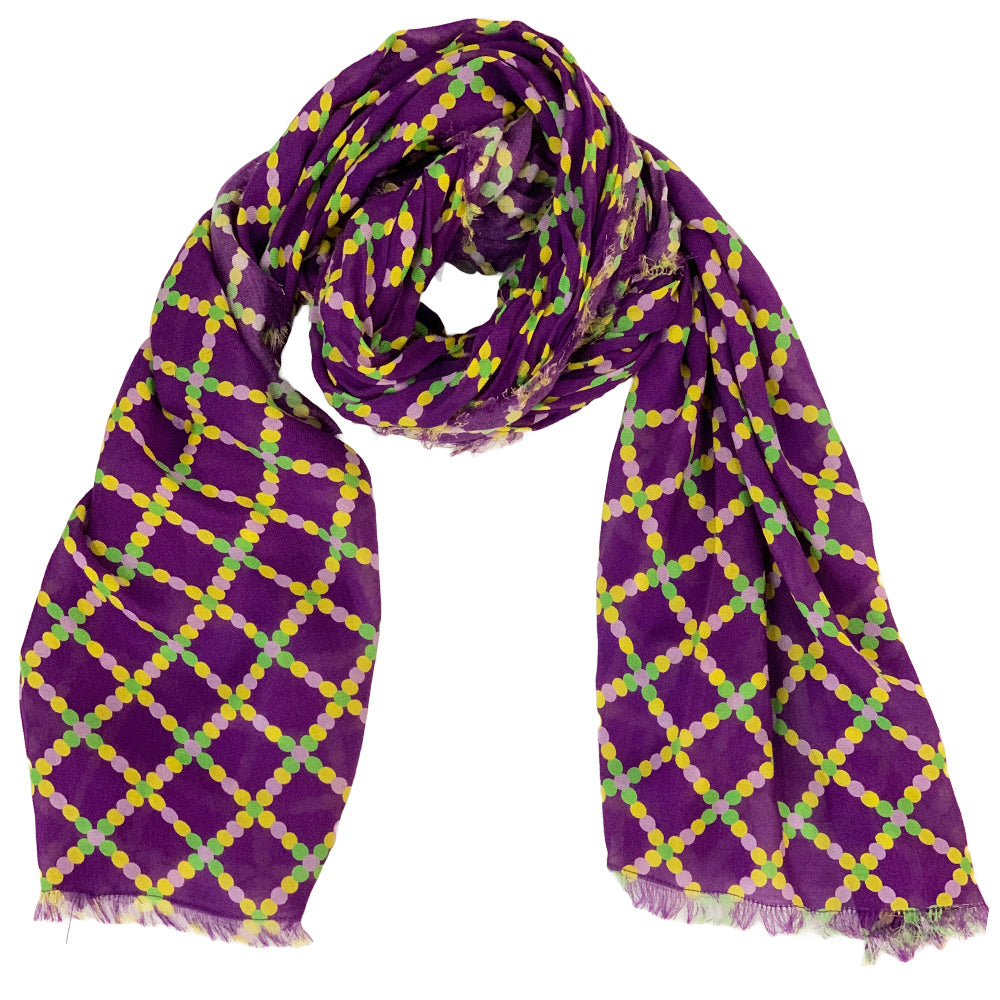 Mardi Gras Mambo Cashmere Blend Beads Scarf