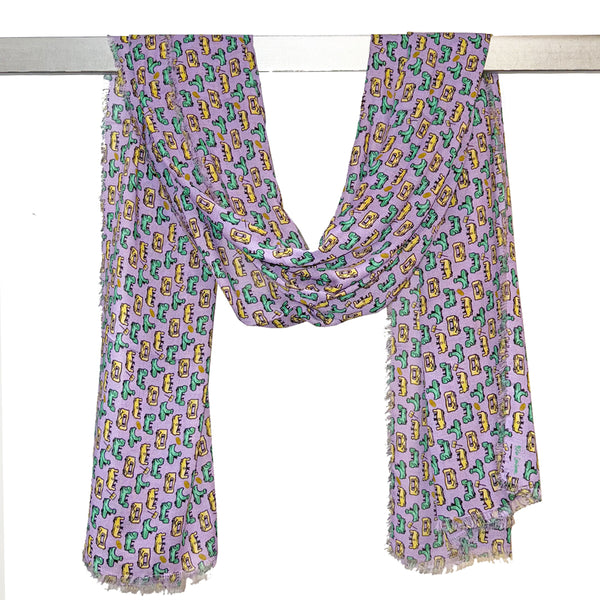 Ash Wednesday Lavender Cashmere Blend Mardi Gras Floats Scarf