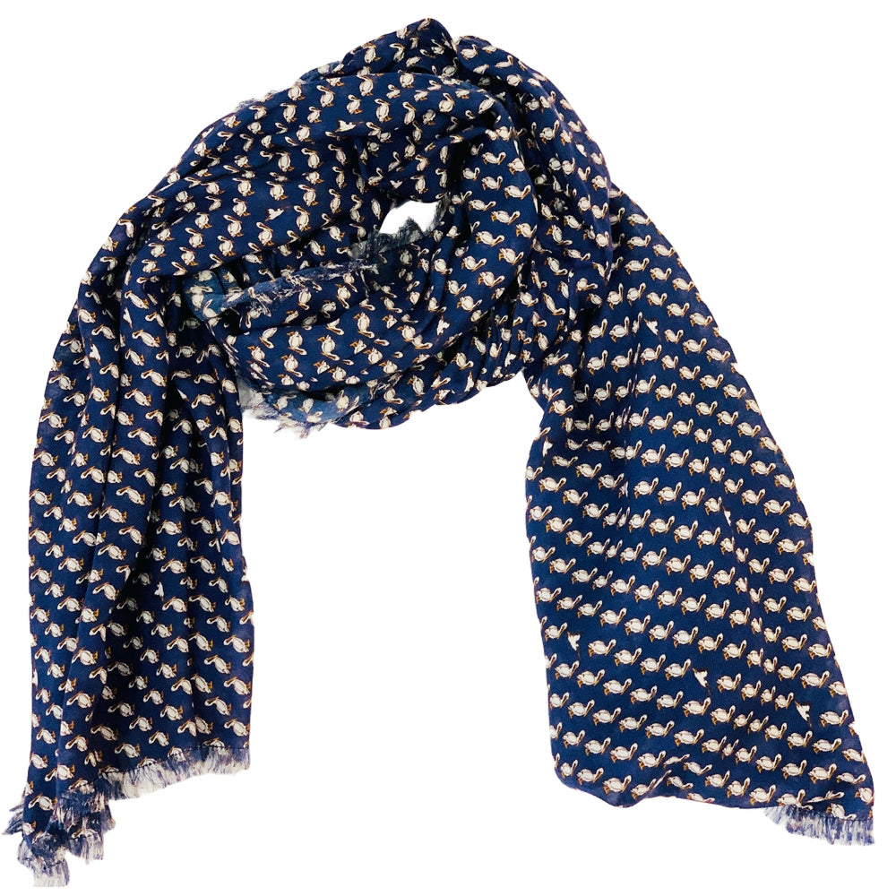 Midnight Navy Cashmere Blend Pelican Scarf