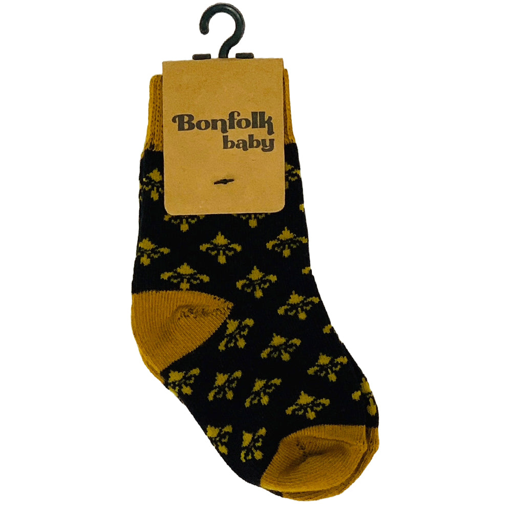 Bonfolk Baby Black & Gold Socks