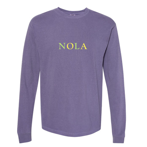 Grape Mardi Gras NOLA Long Sleeve Tee