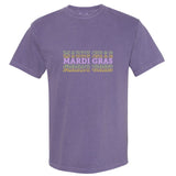 Grape Stacked Mardi Gras Short Sleeve Tee