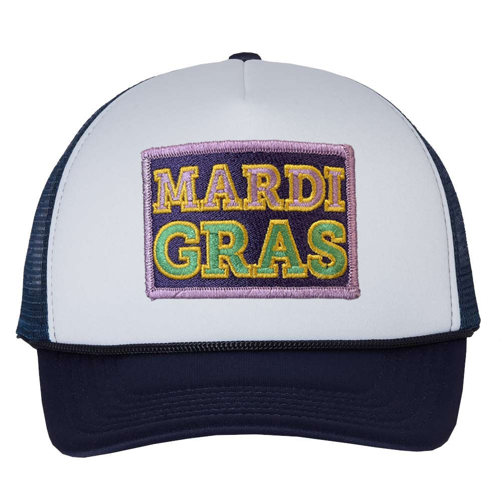 Mardi Gras Navy Trucker Cap