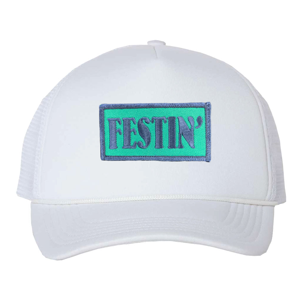 White Festin Patch Trucker Hat