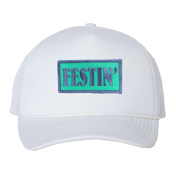 White Festin Patch Trucker Hat