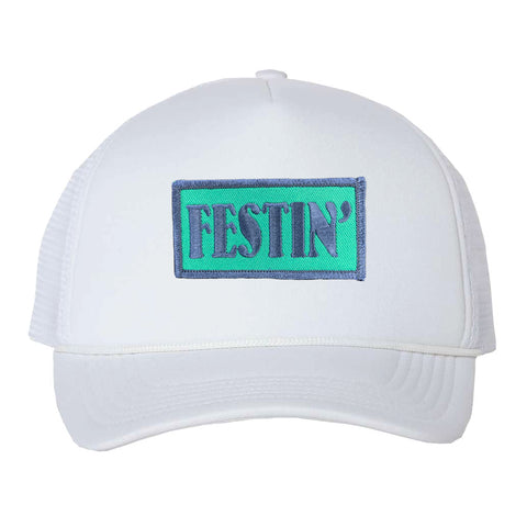 White Festin Patch Trucker Hat