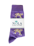 NOLA Couture Purple Tiger Socks