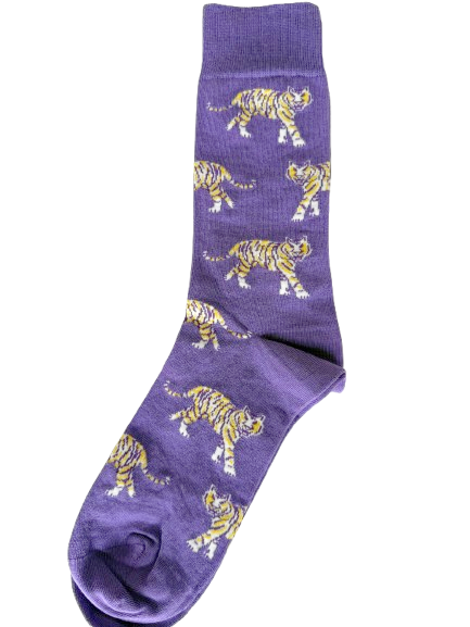 NOLA Couture Purple Tiger Socks