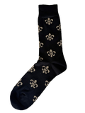 NOLA Couture Black & Gold Fleur de Lis Socks