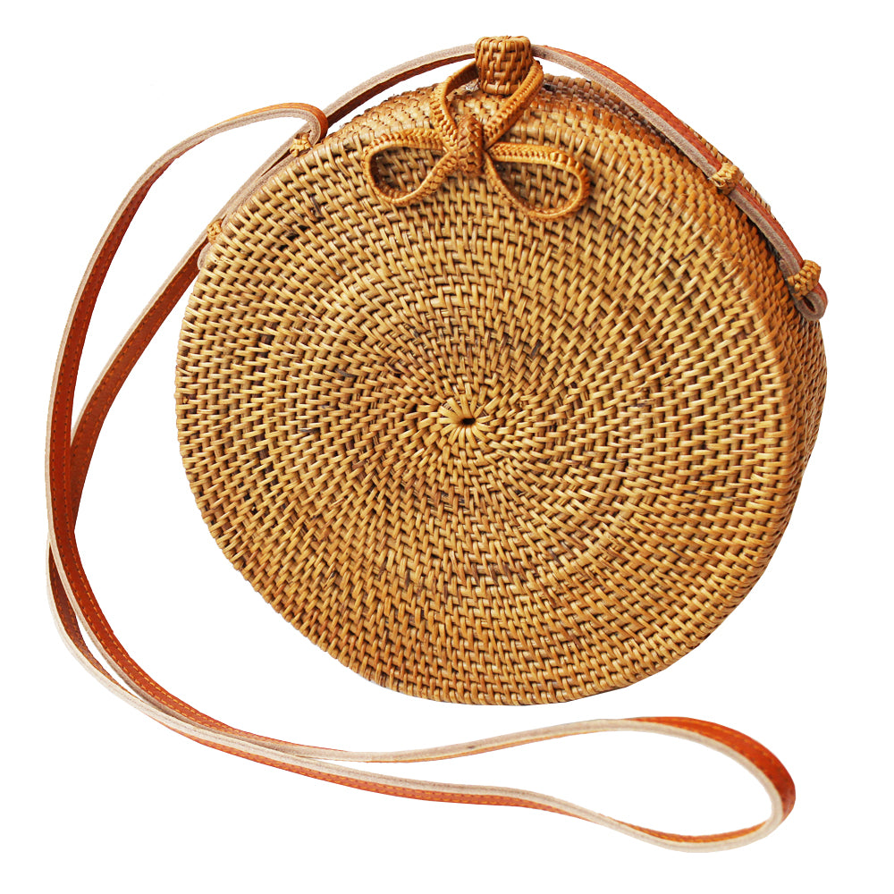 Personalized Name Bohemia Style Rattan Bag - Round Rattan Bag - Bali Bag -  Straw Bag - Woven Shoulder Bag - Summer Bag Gift | CubeBik