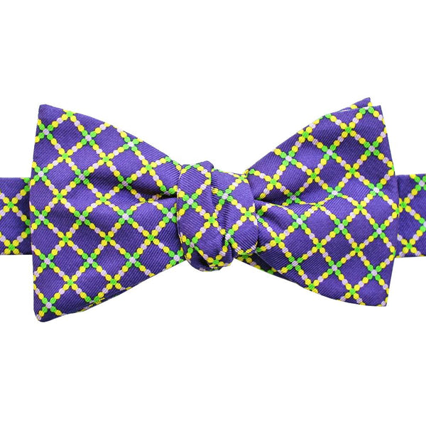 Regal Purple Boys' Mardi Gras Beads Bow Tie