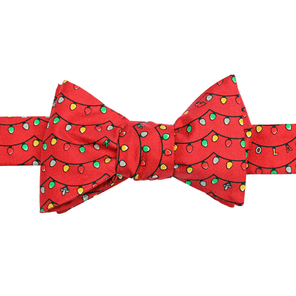 Cayenne Red Christmas Lights Bow Tie