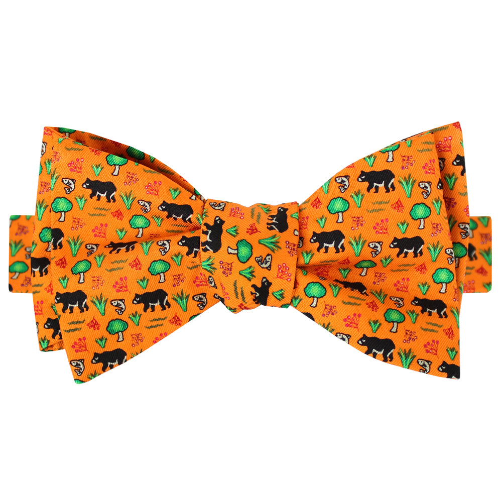 Citrus Orange Black Bear Bow Tie