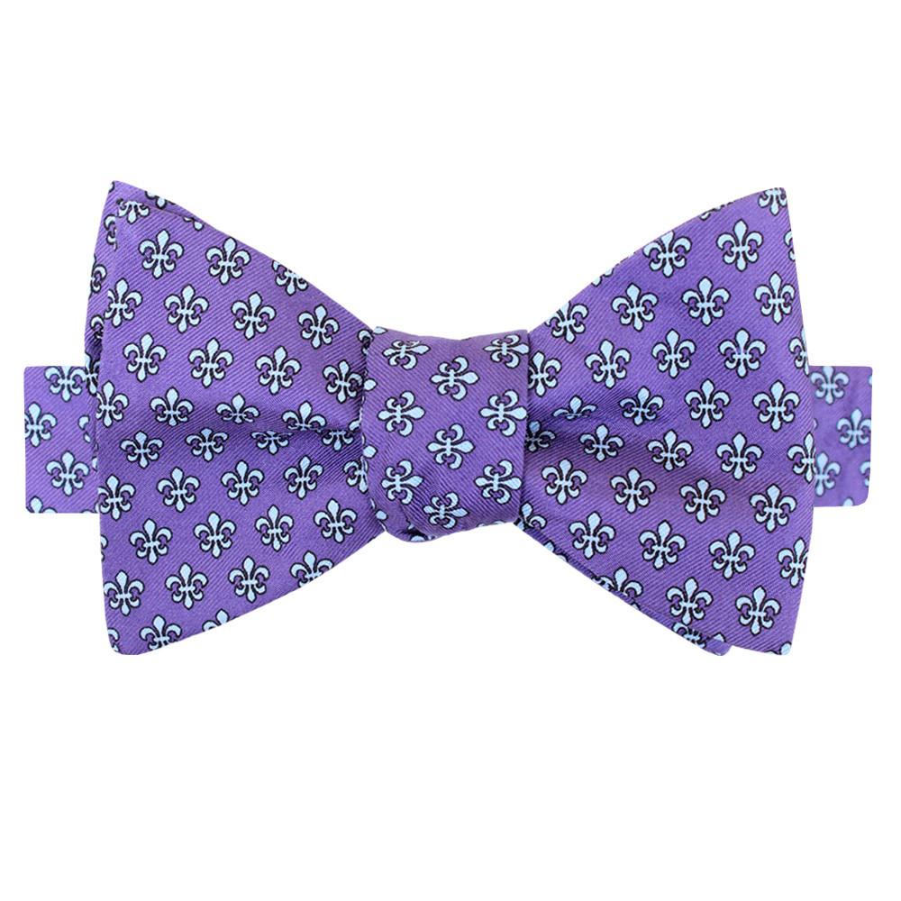 Regal Purple Boys' Fleur de Lis Bow Tie
