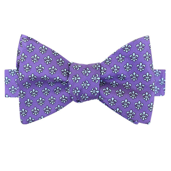 Regal Purple Fleur de Lis Bow Tie