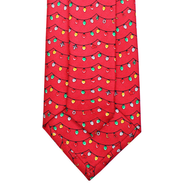 Cayenne Red Boys' Christmas Lights Tie