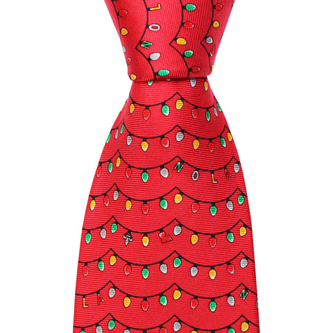 Cayenne Red Christmas Lights Extra Long Tie