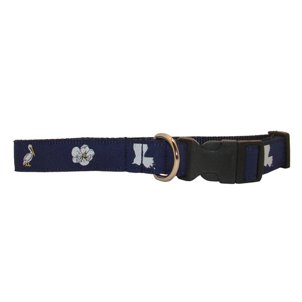 Midnight Navy Louisiana Dog Collar