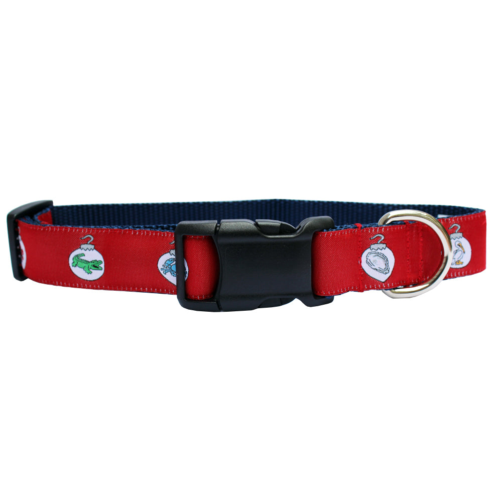 Cayenne Red Christmas Ornaments Dog Collar