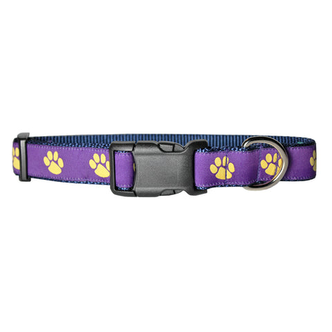 Regal Purple Paw Prints Dog Collar