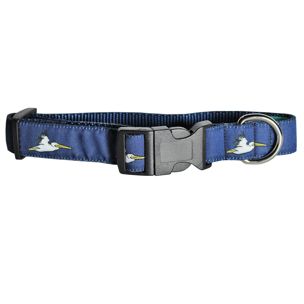 Midnight Navy Pelican Dog Collar