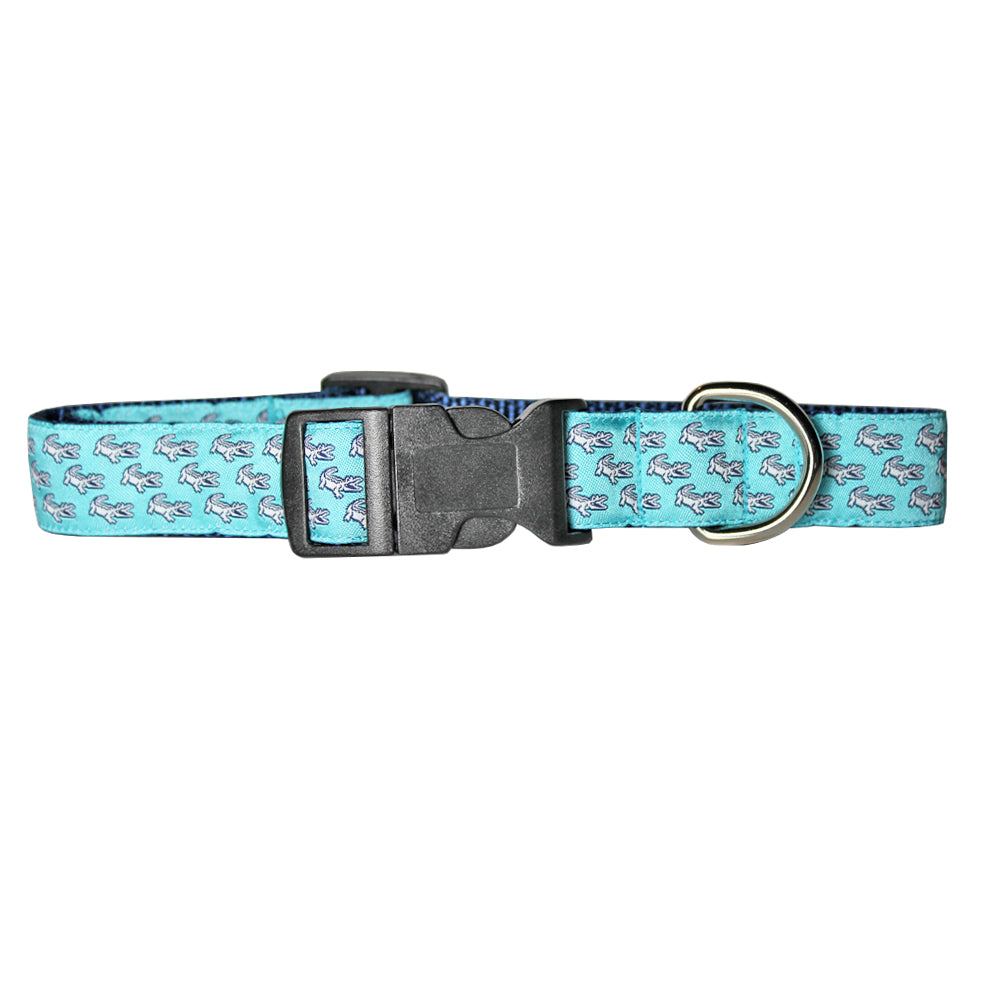 Caribbean Blue Mini NOLAgator Dog Collar