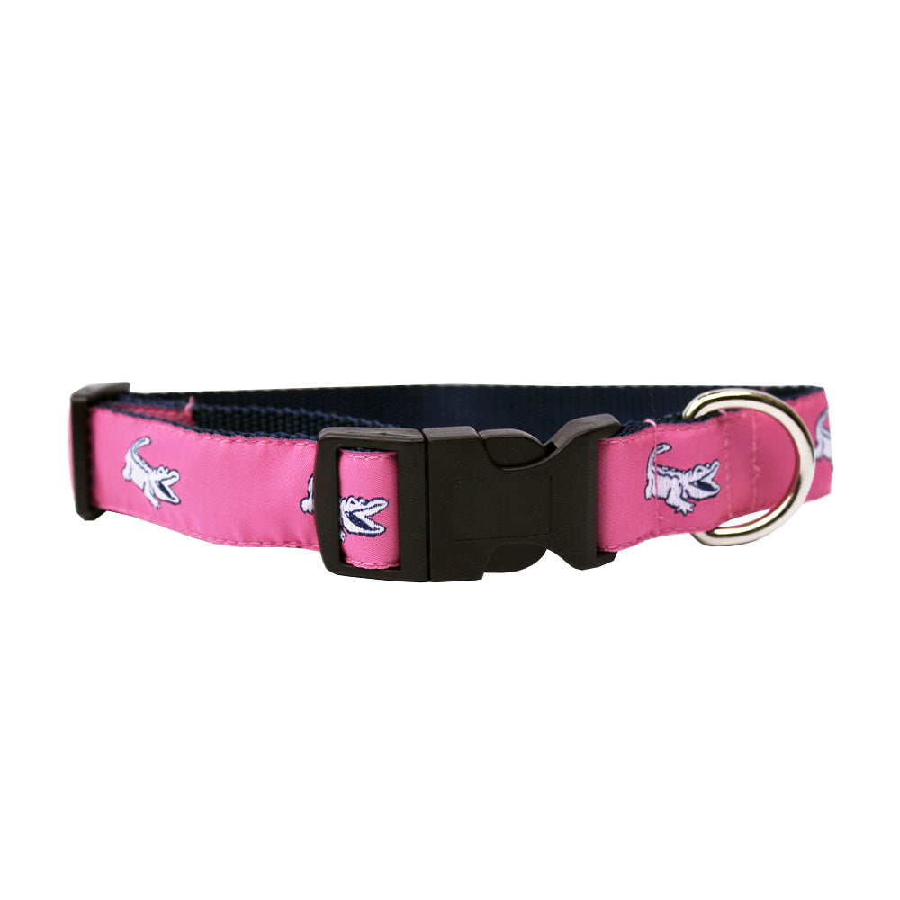 Panama Pink NOLAgator Dog Collar