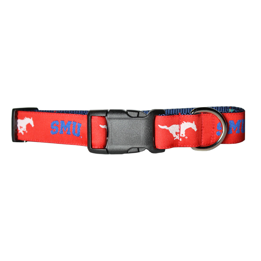 SMU Red Mustangs Dog Collar