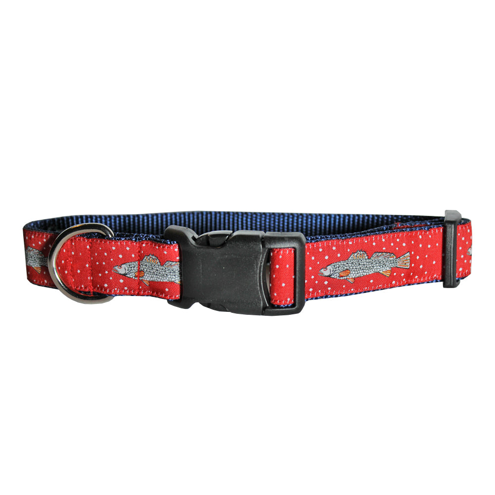 Cayenne Red Speckled Trout Dog Collar