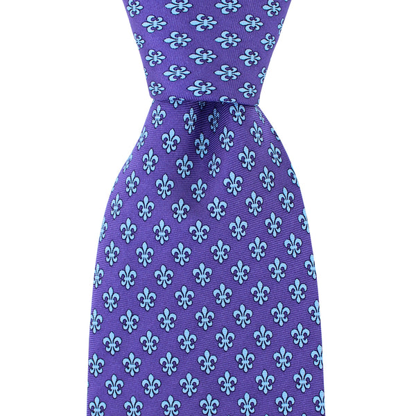 Regal Purple Boys' Fleur de Lis Tie