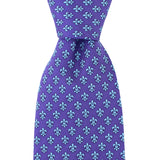 Regal Purple Fleur de Lis Extra Long Tie