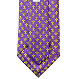Purple & Gold Fleur de Lis Extra Long Tie
