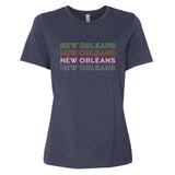 Stacked New Orleans Heather Navy Graphic Tee