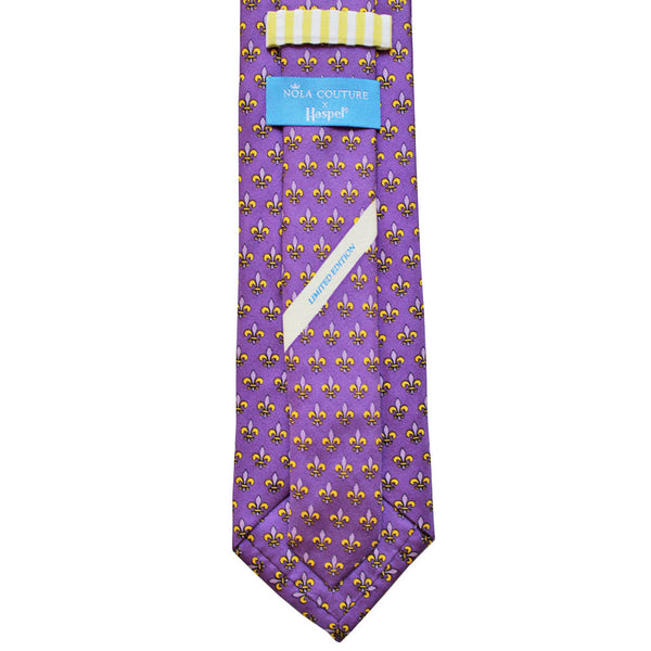 NOLA Couture x Haspel Regal Purple Fleur de Lis Boys' Tie