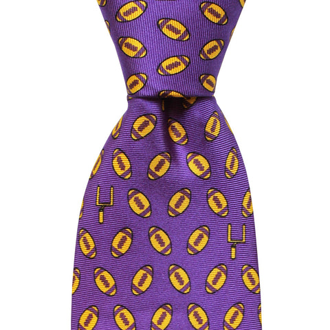 NOLA Couture x Haspel Regal Purple Football Extra Long Tie
