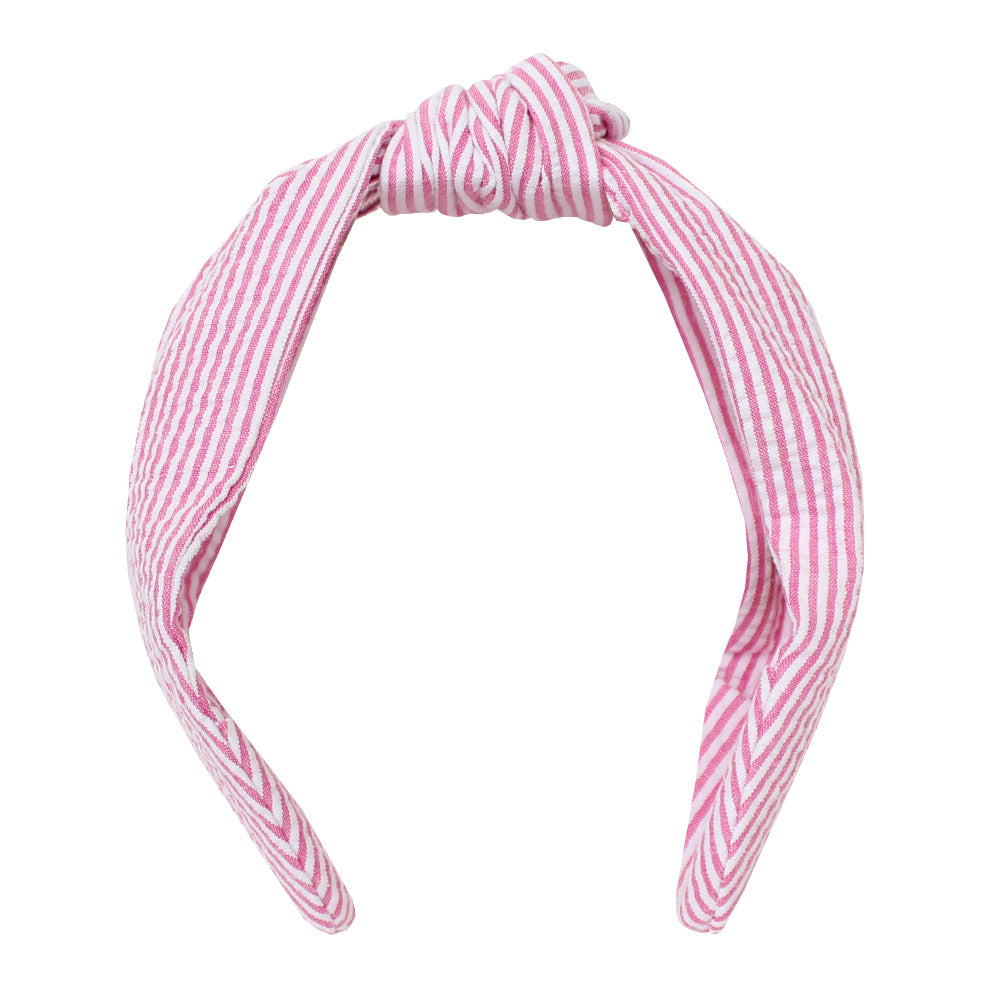 Panama Pink Seersucker Headband